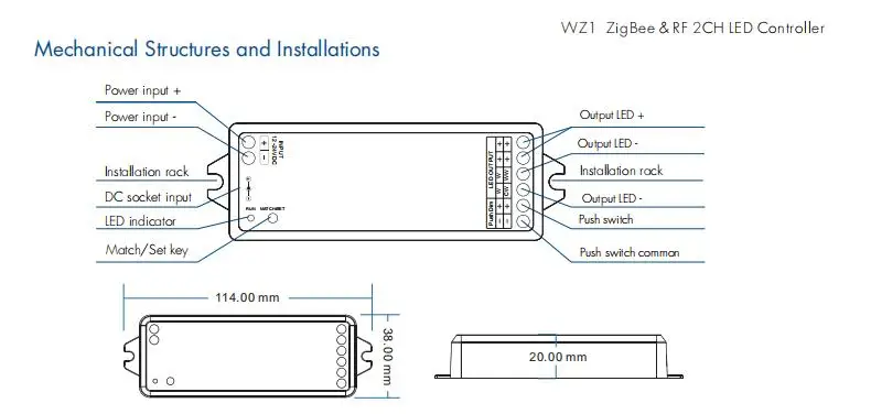 Tuya RF Zigbee led controller Alexa Google home timer scene music led light dimmer for single color ww cw led strip lights