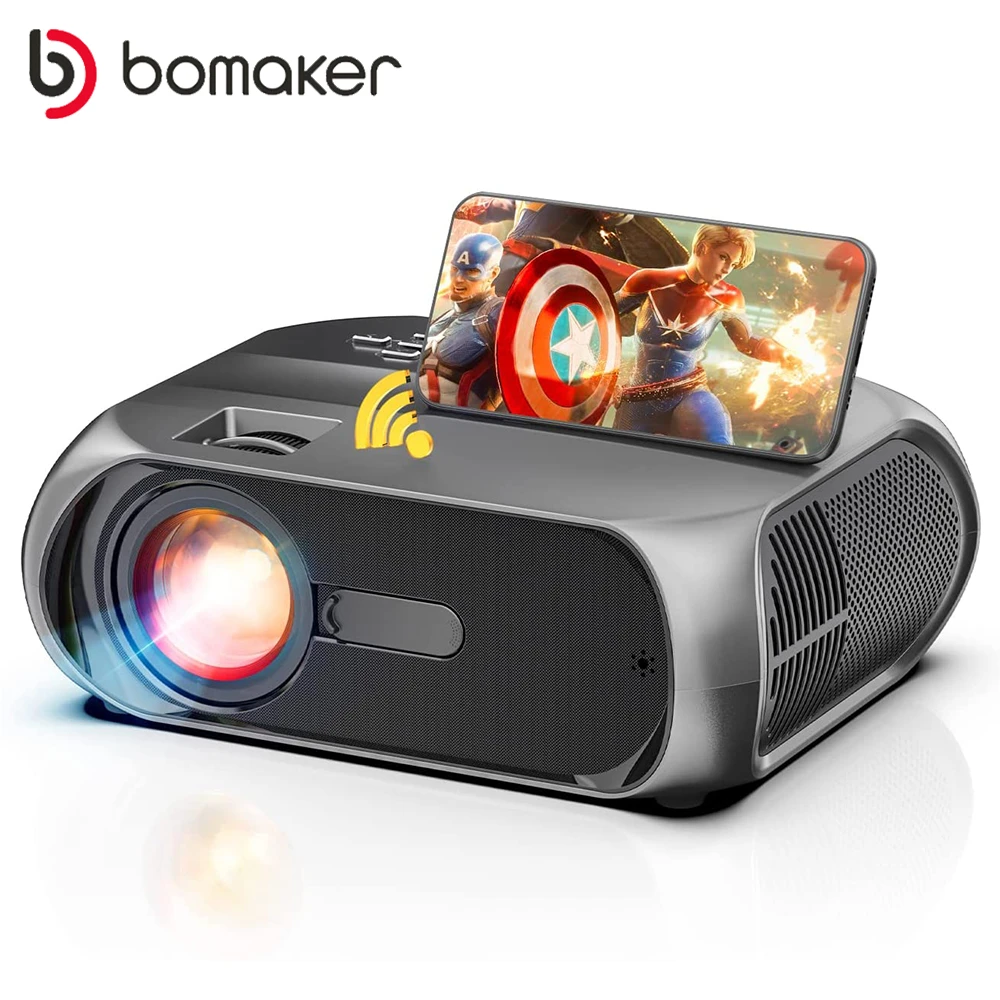 projector stand BOMAKER WiFi Projector Portable Projectors Supports HD1080P 6500 Lumens LCD Video Projector Home Theater Smart Vdieo Beamer film projector