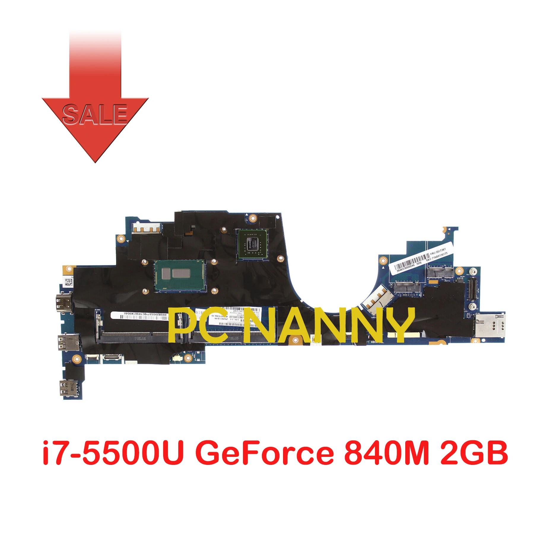 

PCNANNY for Lenovo ThinkPad Yoga 15 laptop motherboard ZIUS1 LA-B591P Intel i7-5500U GeForce 840M 2GB 00NY539