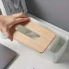 1pc Luxurious Bamboo Rectangular Tissue Box Cover - Waterproof, Elegant Holder for Disposable Paper Facial Tissues - Perfect for 4