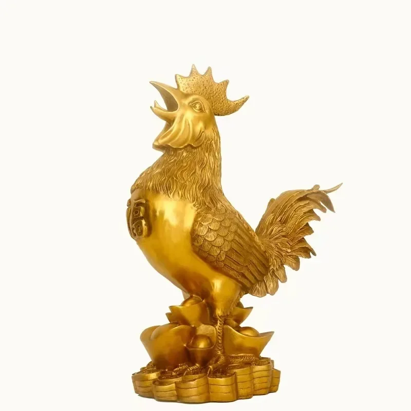 2023 new pure copper decorative rooster copper decoration craft golden chicken Feng Shui fashion cock ornaments