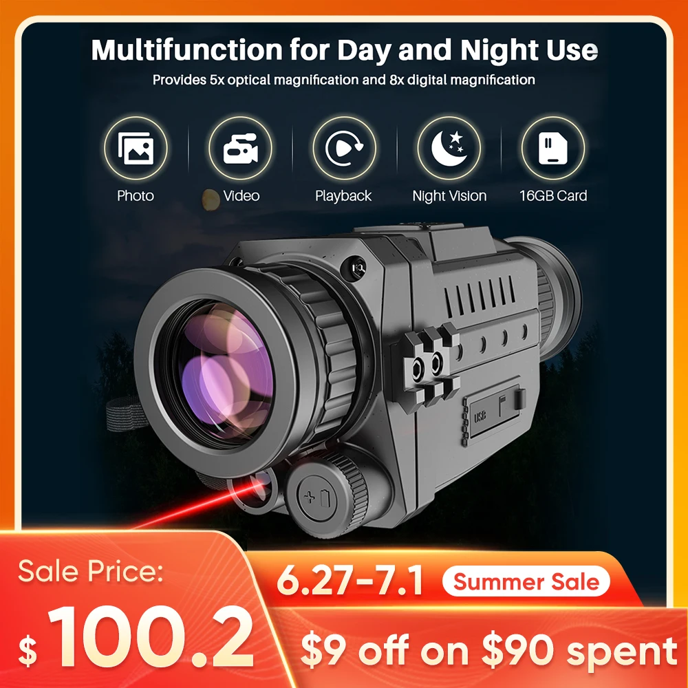 Apexel Infrared Night Vision Monocular Digital Ir Telescope Zoom Optic