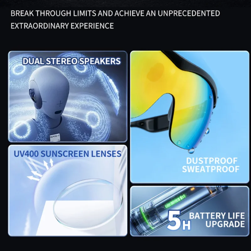 AI-Powered Smart Bluetooth Sunglasses