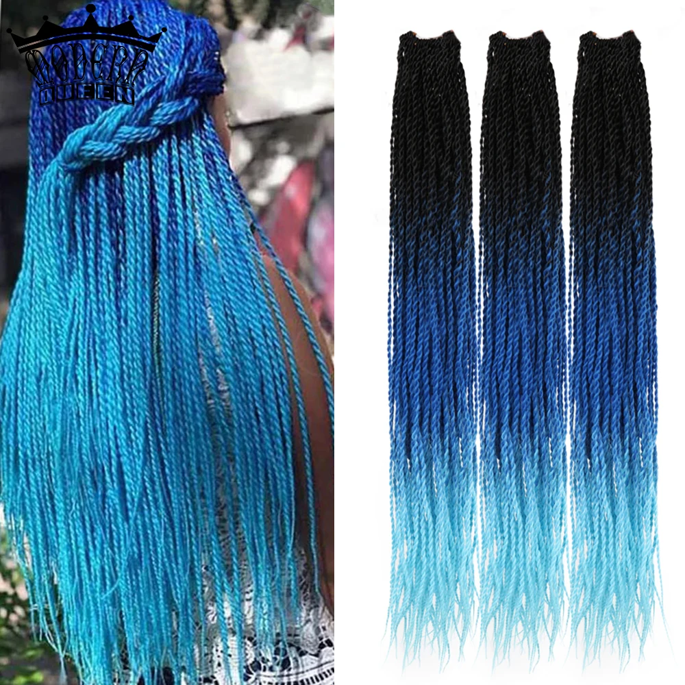 

24inch Ombre Senegalese Twist Braiding Hair Crochet Braids 30 Roots/pack Synthetic Crochet Hair Extensions For Women Black Brown