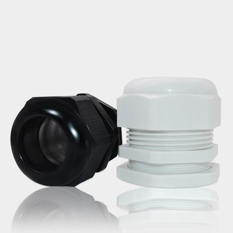 10pcs/lot IP68 M12x1.5 for 3-6.5mm M16x1.5 M20x1.5 M22 Wire Cable CE White/Black Waterproof Nylon Plastic Cable Gland Connector