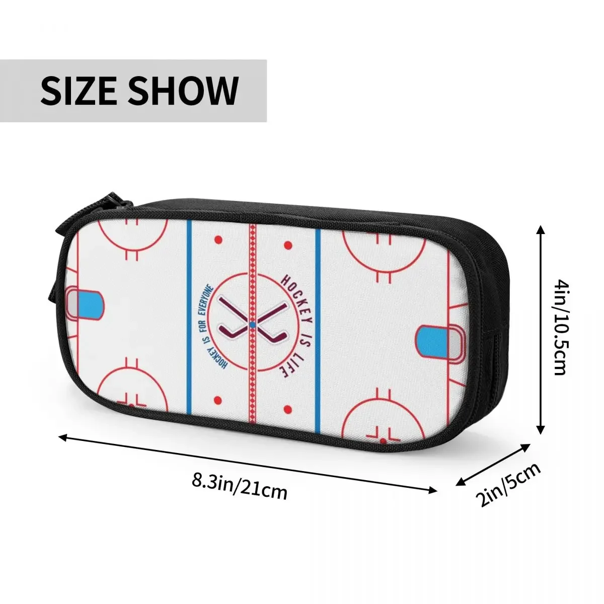 Hockey Is Life Rink Pencil Cases Large Storage Pen Bags Pen Box Pencil Pouch For Boys Girls Students Stationery School Office 4