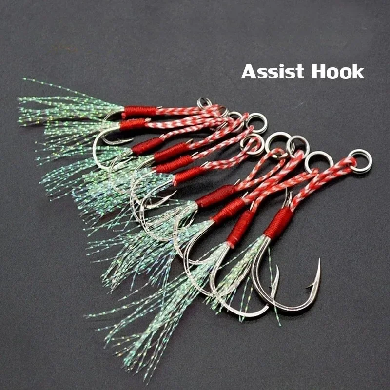 20/100 stücke Langsam Jigging Angeln Cast Jigs Unterstützen Haken Stacheldraht Einzel Jig Haken Gewinde Feder Pesca High Carbon stahl Angeln Locken – Detail 1