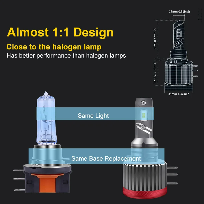 H15 Led Canbus Led Auto Front Car Headlight LED Automobile Bulb Lamp Super Bright led Bulbs Fog Light High Beam 6000K White 12V