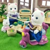 Berry Color Motorcycle 1/12 Cartoon Q Pull Back Car Forest Family Dollhouse Miniature Furniture Playhouse For Girl Toy Gifts 1