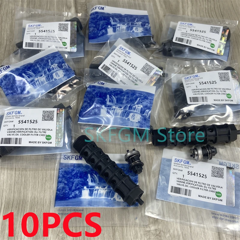 10Pcs Engine Oil Cooler Filter Valve 5541525 For Chevrolet Aveo Cruze Sonic Trax Orlando Vauxhall Opel Astra Zafira