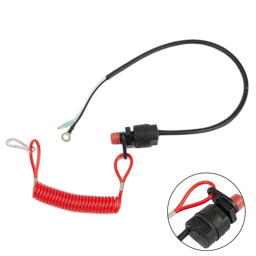 63inche TPU Nylon Button Switch Boat Outboard Engine Motor Kill Stop Switch With Safety Lanyard Clip Universal Accessories cnc stainless steel engine stop kill start starter switch button replacement