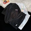 2024 Summer New Men's Hong Kong Style Leisure Fashion Set Thin Loose Breathable Short Sleeve Shorts Sports Set Two Piece Set 3