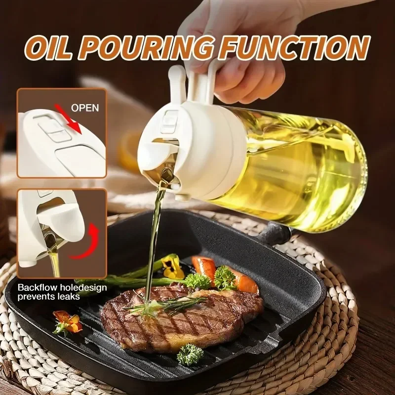 2in1 500ml Glass Spray Oil Sprayer Bottle Spray Oil Dispenser Jar Cruet BBQ Kitchen Baking Roasting Picnic Kitchen Tool oil spray dispenser oil spray bottle oil dispenser oil sprayer spray bottle
