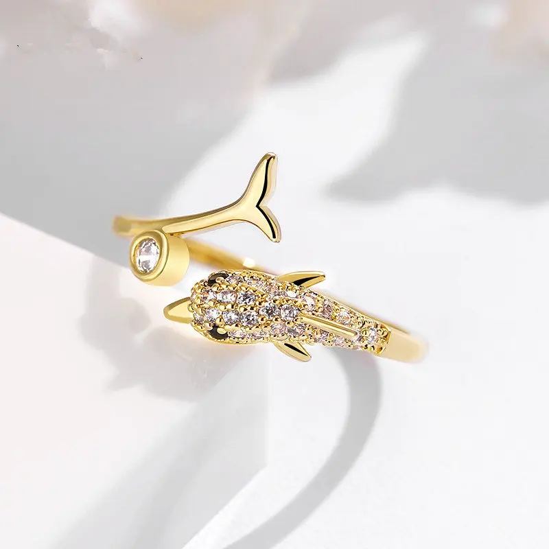 Solid 9ct Yellow Gold Dolphin Toe Ring