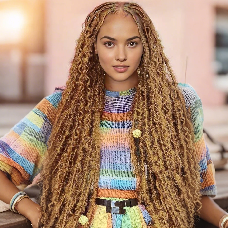 18 24 Inch Butterfly Locs Crochet Hair Extensions Synthetic Distressed Butterfly Soft Locs Crochet Braids Hair for Black Women