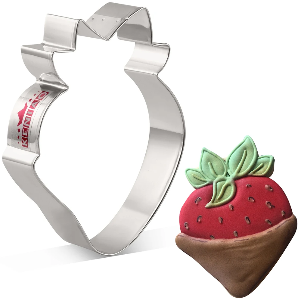 

KENIAO Strawberry Cookie Cutter - 9.2 CM - Valentine's Day Biscuit Fondant Sandwich Bread Mold - Stainless Steel - by Janka