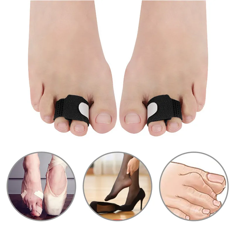 1Pair Hammer Toe Finger Straightener Toe Hallux Valgus Corrector Bandage Toe Separator Splint Wrap Foot Stretcher Care Tool