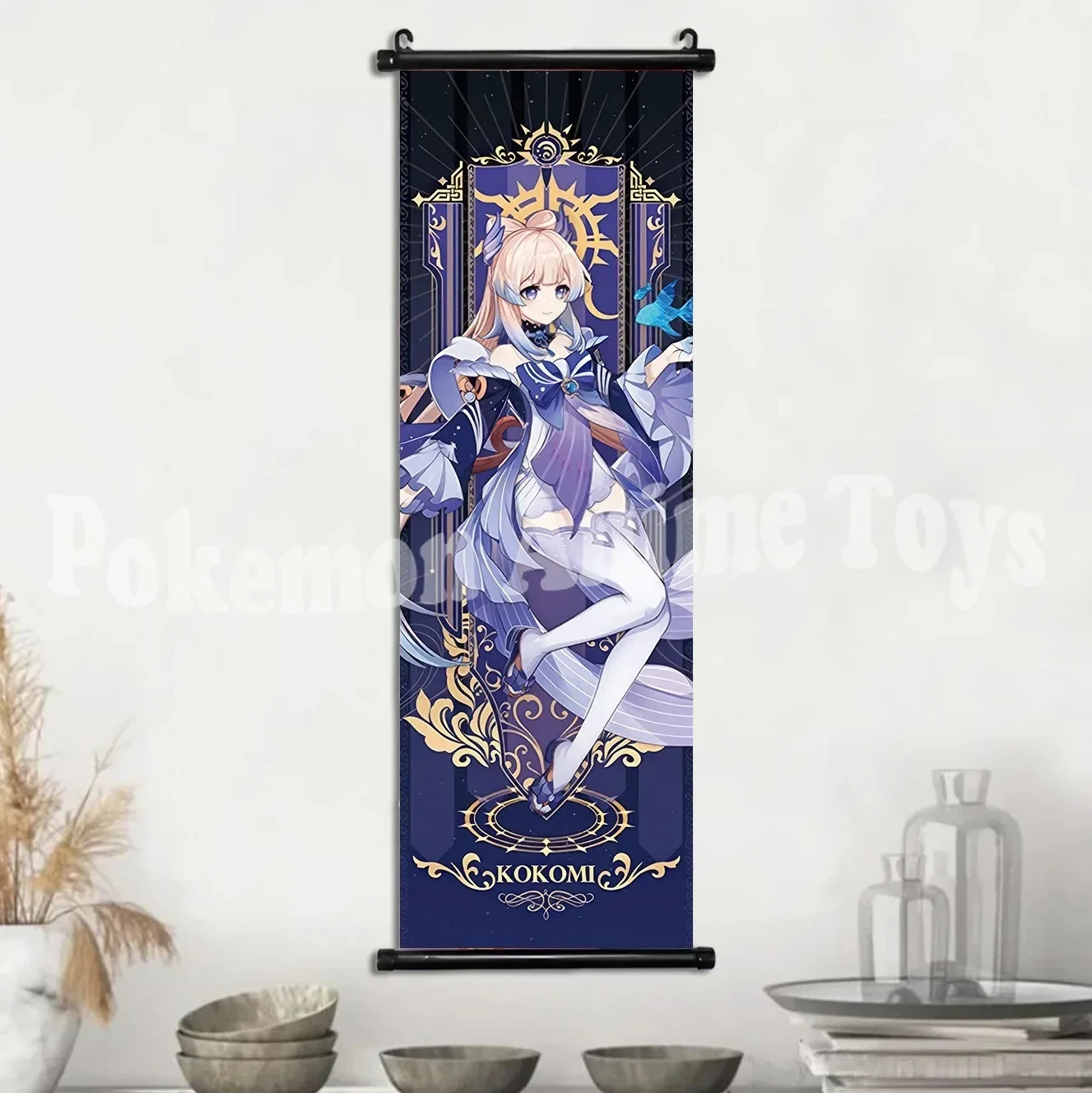 Vibrant Genshin Impact Anime Wall Art Canvas Scroll - Home Decor & Gift