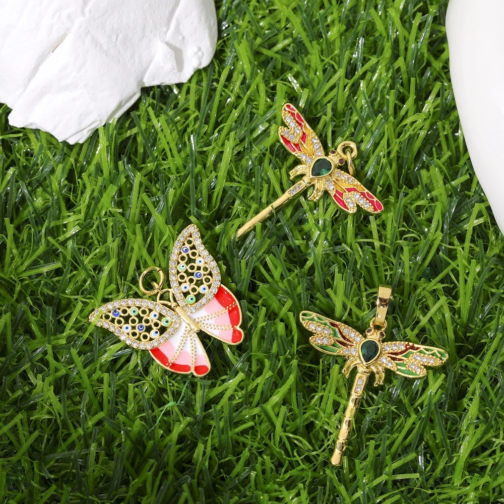 Juya 18K echt vergoldete Regenbogenkristalle Emaille griechischer böser Blick Stern Saint Mary Lächeln Gesicht Stier Liebe Herz Kreuz Charm Zubehör – Detail 12