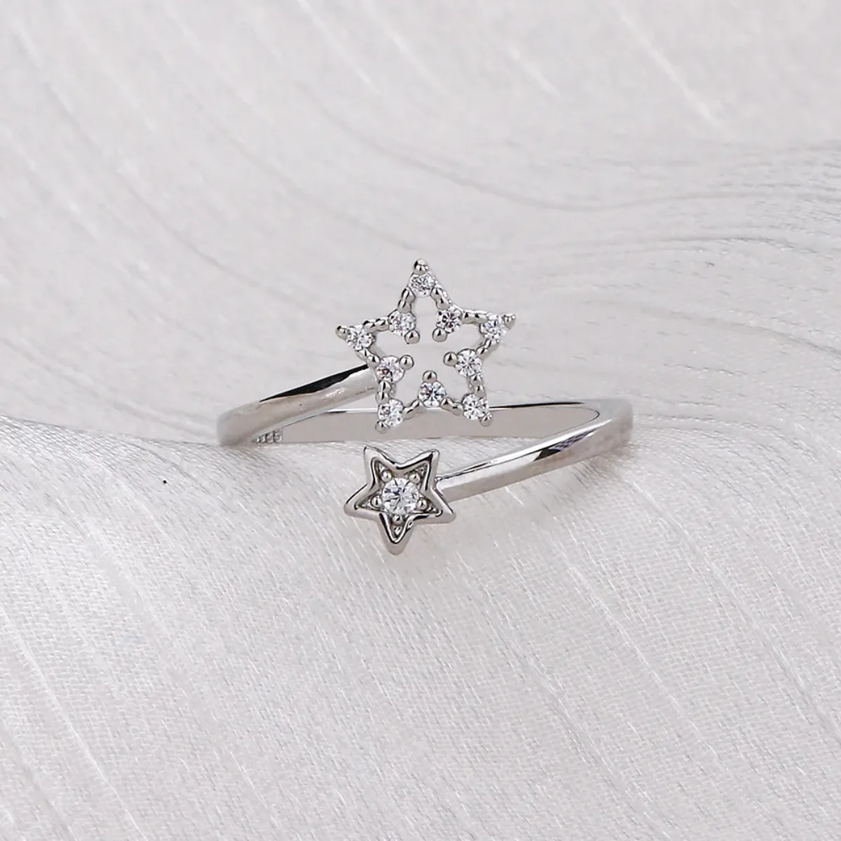 925 Silver Moon Tassel Opening Female Fashion Ins Ring