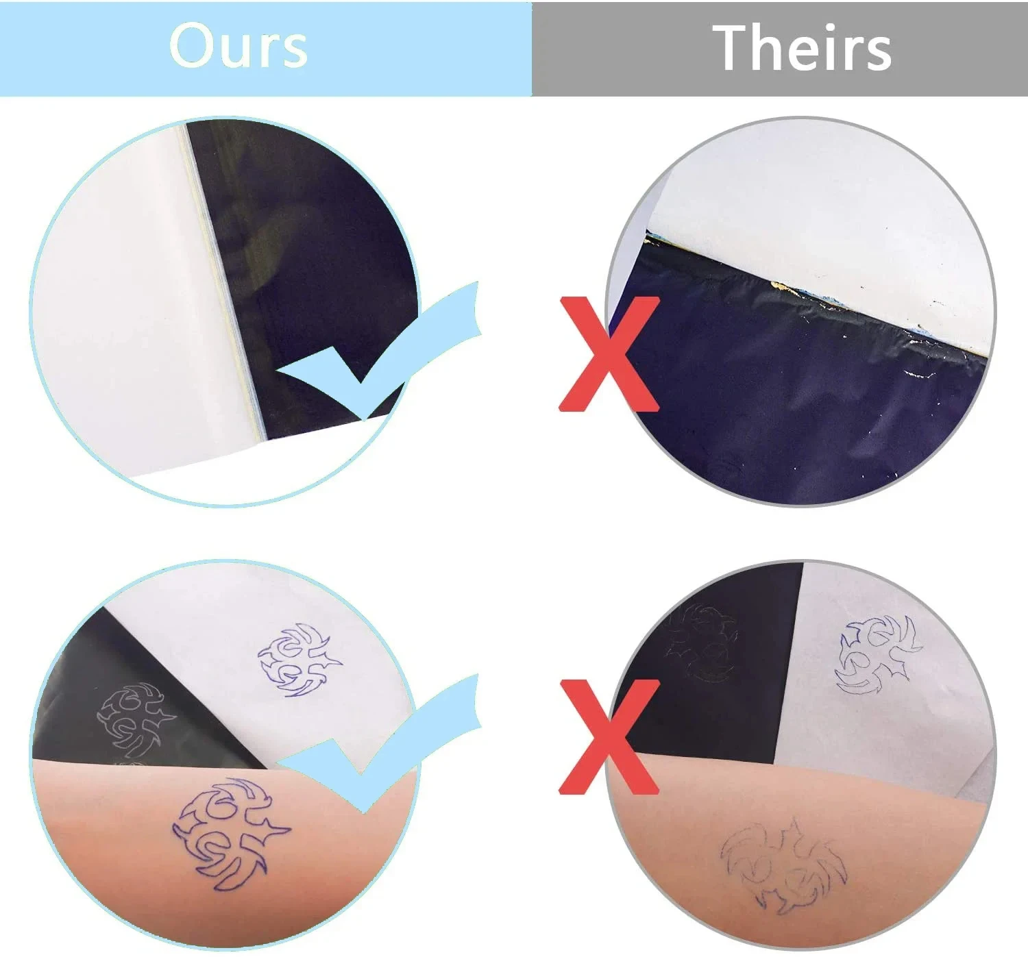 D810B 프린터용 A4 타투 열전사 스텐실 용지 50매, 전문가 및 연습용 HD 투명 전사지