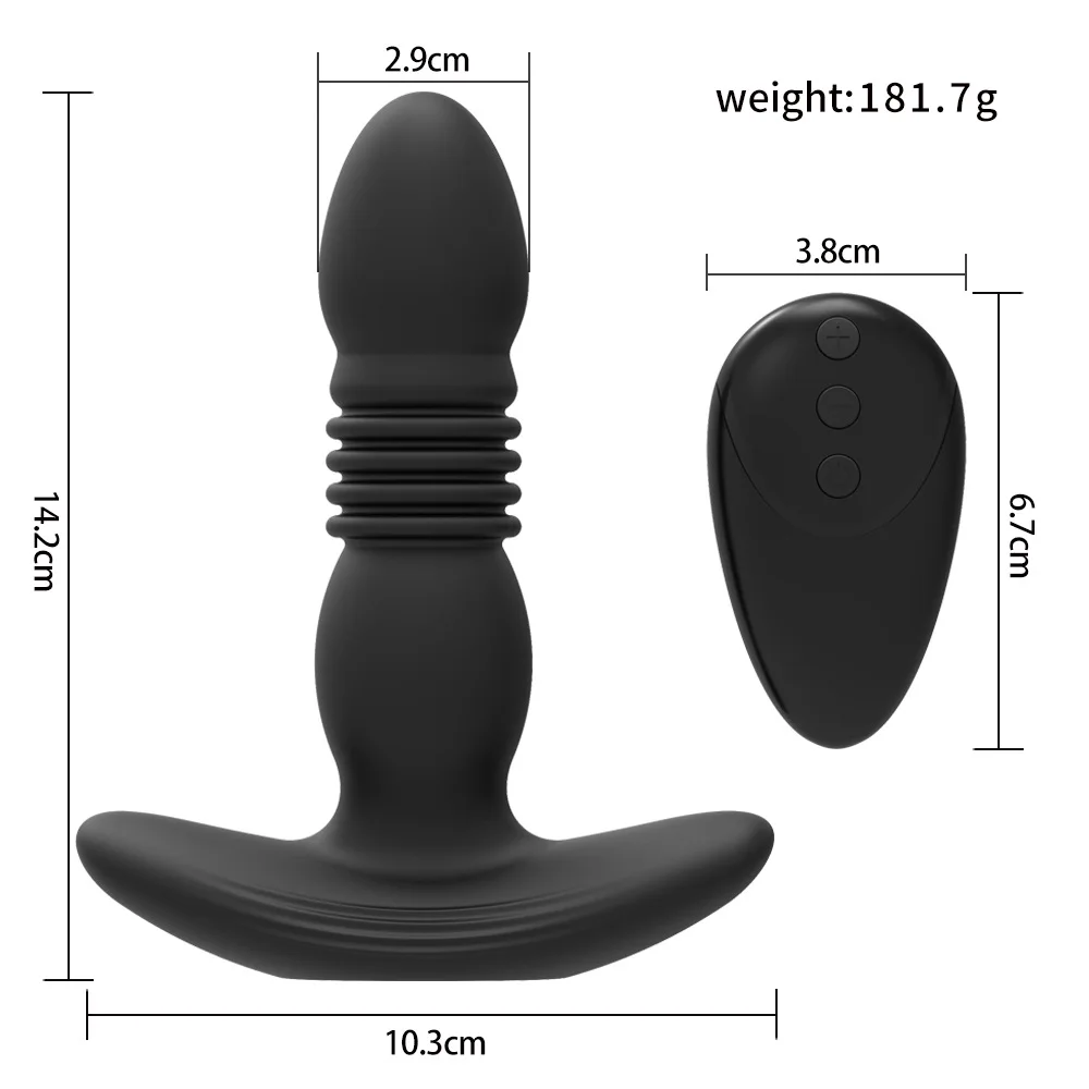 Retractable Male Anal Vibrator With Wireless Remote Control_voghion.com