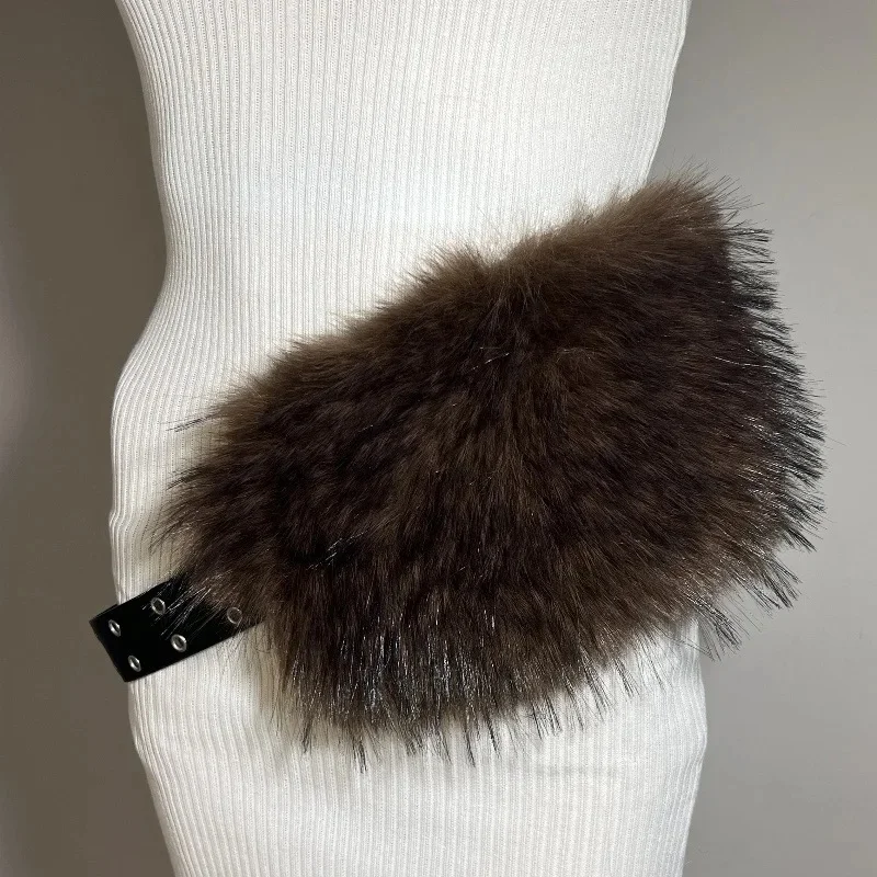 Air hole belt furry brown