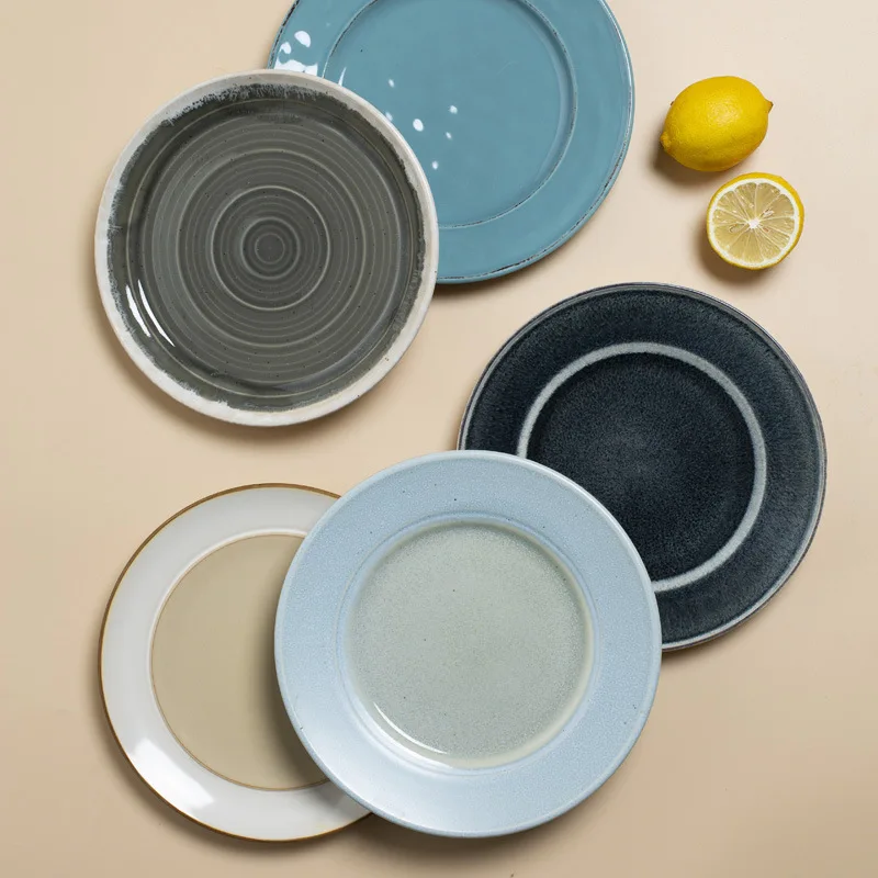 Household Ceramic 8-inch Plate Salad Plate Cold Dish Steak Breakfast