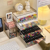 Desktop Drawers Stationery Storage Box Pen Pencil Holder Acrylic Marker Organizer Stationary Storage Rack for School Office Desk 1