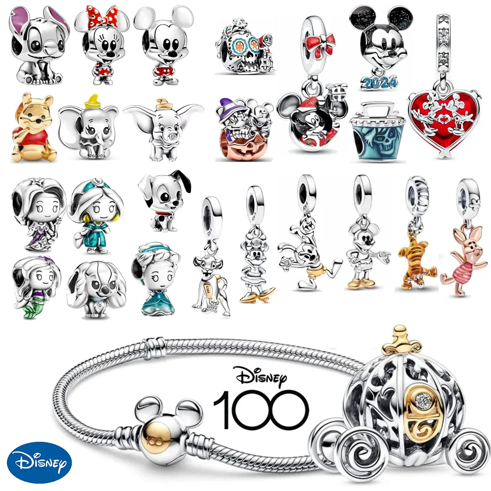 Charm Jewelry 925 Silver DIY Beads Jewelry Charms Bracelet Mickey Minnie Princess Pumpkin Stitch Robots Marvel Twinkle Pandora Cute Disney