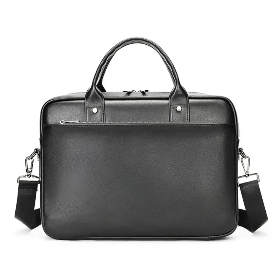 

Real Leather Big Handbag Men Crossbody Shoulder Bags A4 Tote Cow Leather Business Male Messenger Bag 15.6 Inch Laptop Briefcase