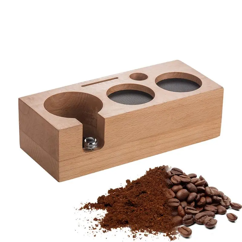 

Coffee Tamper Mat Station Stand Portafilter Holder Support Base Rack Walnut Wood For Espresso Accessories