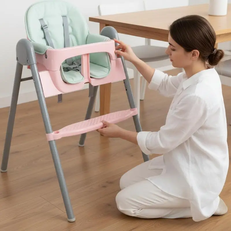 Poggiapiedi Regolabile per Seggiolone, Supporto Antiscivolo per Bambini e Neonati, Aggiunge Comfort alle Sedie per l'Alimentazione a Casa - immagine 3