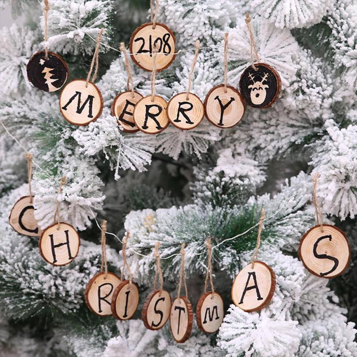 30/60Pcs Wood Slices Natural Unfinished Wood Slices Round Wooden Circles Arts Painting DIY Crafts Wedding Decorations Christmas Ornament