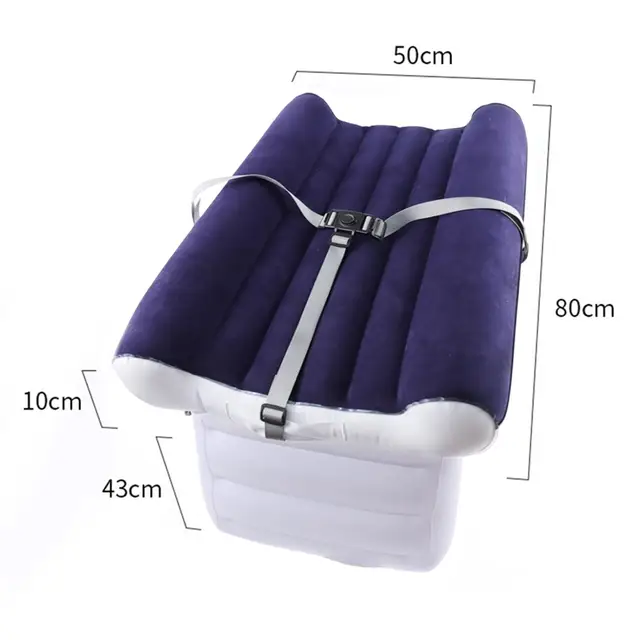 Inflatable Airplane Bed with Belt Car Back Seat Mattress Portable Travel Essential with Pump Airplane Seat Extender for Toddlers 6