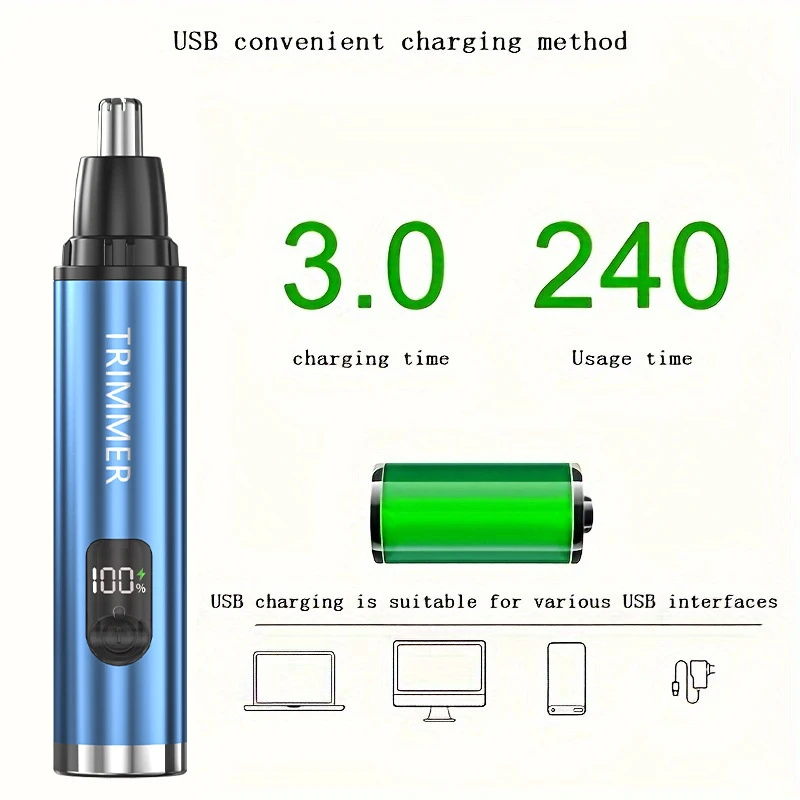 2025 Xiaomi 5-in-1 Electric Nose Hair Trimmer Digital Display Type-C Charging Remove Armpit Hair Eyebrows Ear Hair Beard Trimmer 4