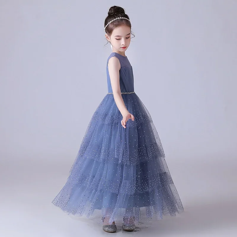 여아용 민소매 미인 대회 드레스, O-넥 A-라인 플라워 걸 드레스, 결혼식 공식 행사, 어린이 첫 성찬식 원피스