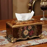 Resin Tissue Box, Exquisite, Hotel Carved, Car, Office Decoration, Home, Desktop Napkin Holder 1