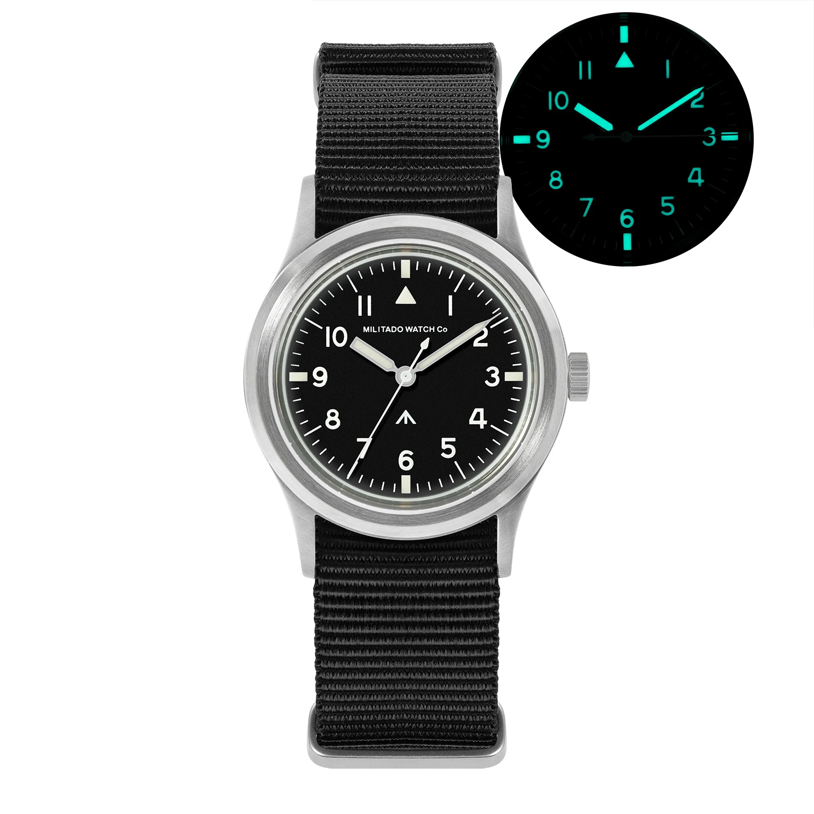 Militado ML14 パイロットウォッチ スイープクォーツ　未使用品 Militado ML14 36mm Watch VH31 Sweep Second Quartz Movement