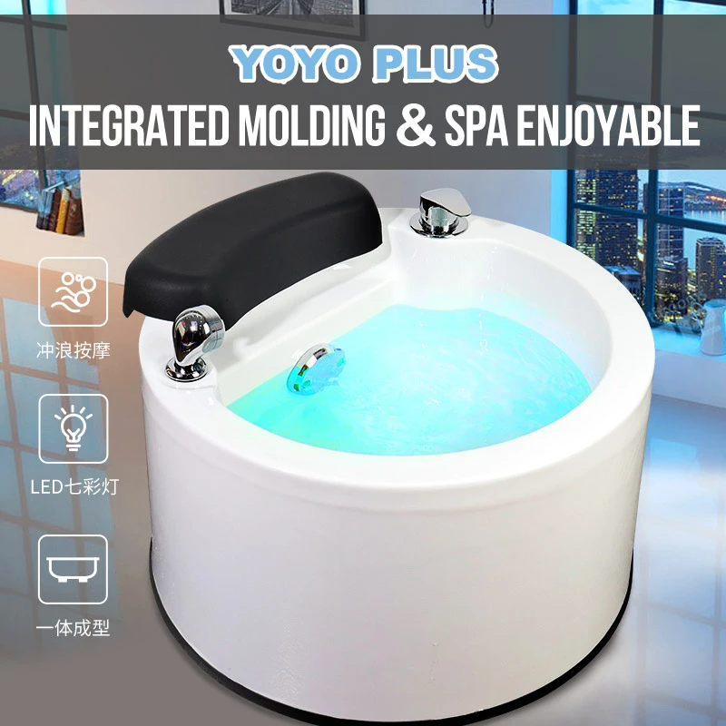 Foot Spa Basin White Acrylic Electric Foot Care Pedicure Bowl Nails