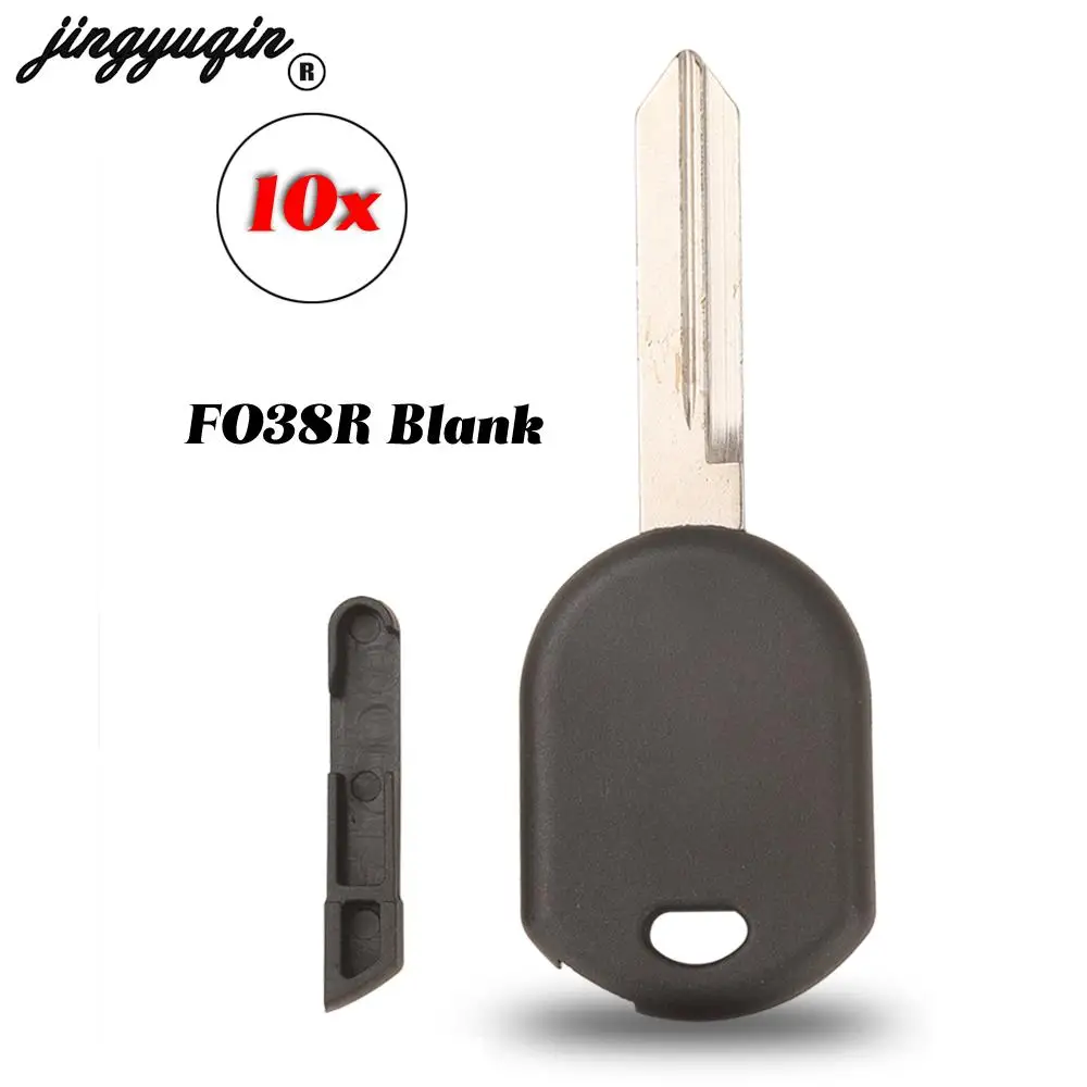 

jingyuqin 10pcs Transponder Key Shell Car Key Blanks Case For Ford C-Max F350 Escape Fiesta F150 Mustang FO38R Blank Key Blade