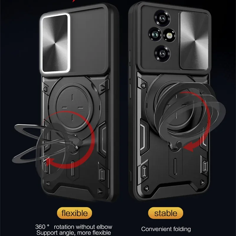 Kickstand Armor Skyddsskydd för Honor 200 Pro Honor 200 Lite Fodral Slider Linsskydd Stötsäker Funda Coque Capa_voghion.com