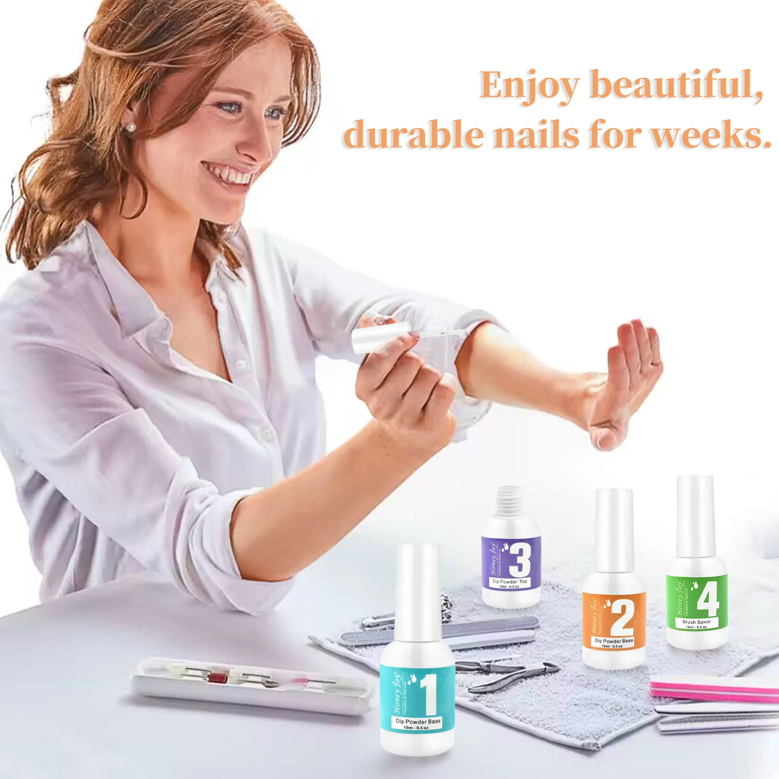 Nail Primer Nail Dehydrator 15ml Dipping Powder System Liquid Set Gel Base Top Activator Brush Saver No Lamp Cure Dip Powder Nails Natural Dry