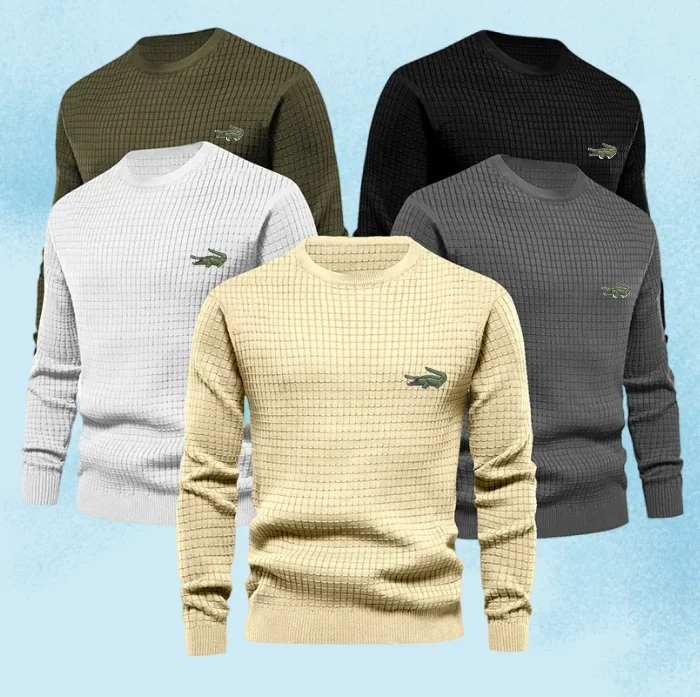 

Men's autumn and winter men's knitwear thin small square loose round neck casual bottom long sleeved top