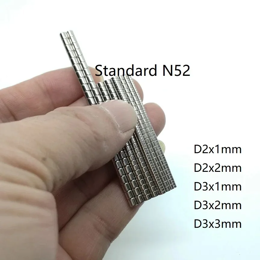 10 50 ชิ้น/ล็อตแผ่นมาตรฐาน N52 NdFeB แม่เหล็ก 2*1 3*1 3*3 Strong Rare Earth ถาวร Neodymium แม่เหล็ก 2x2 3x2 1