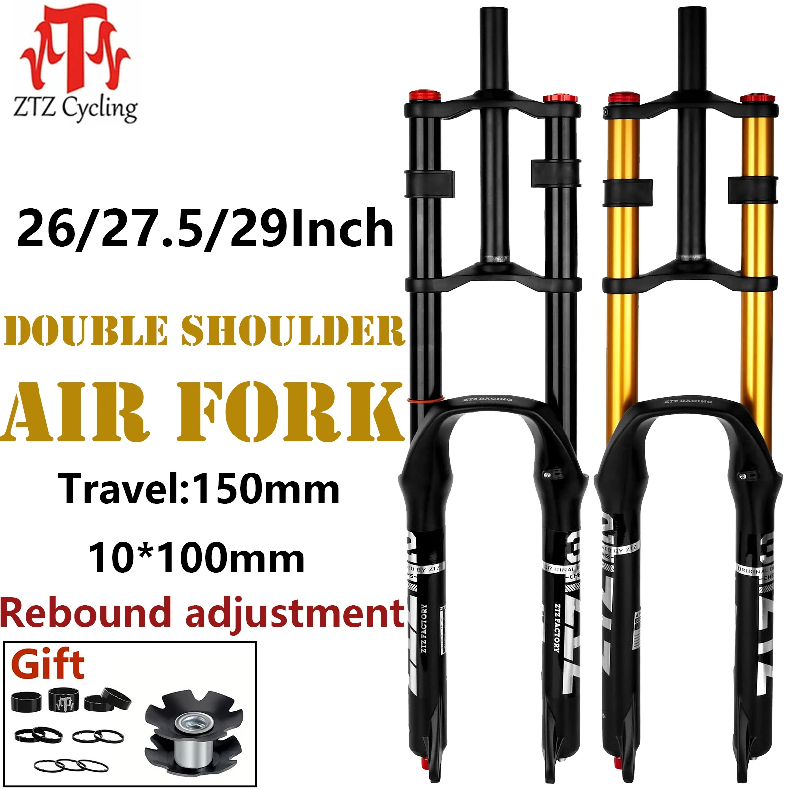 ZTZ Bike Suspension Fork 26/27.5/29