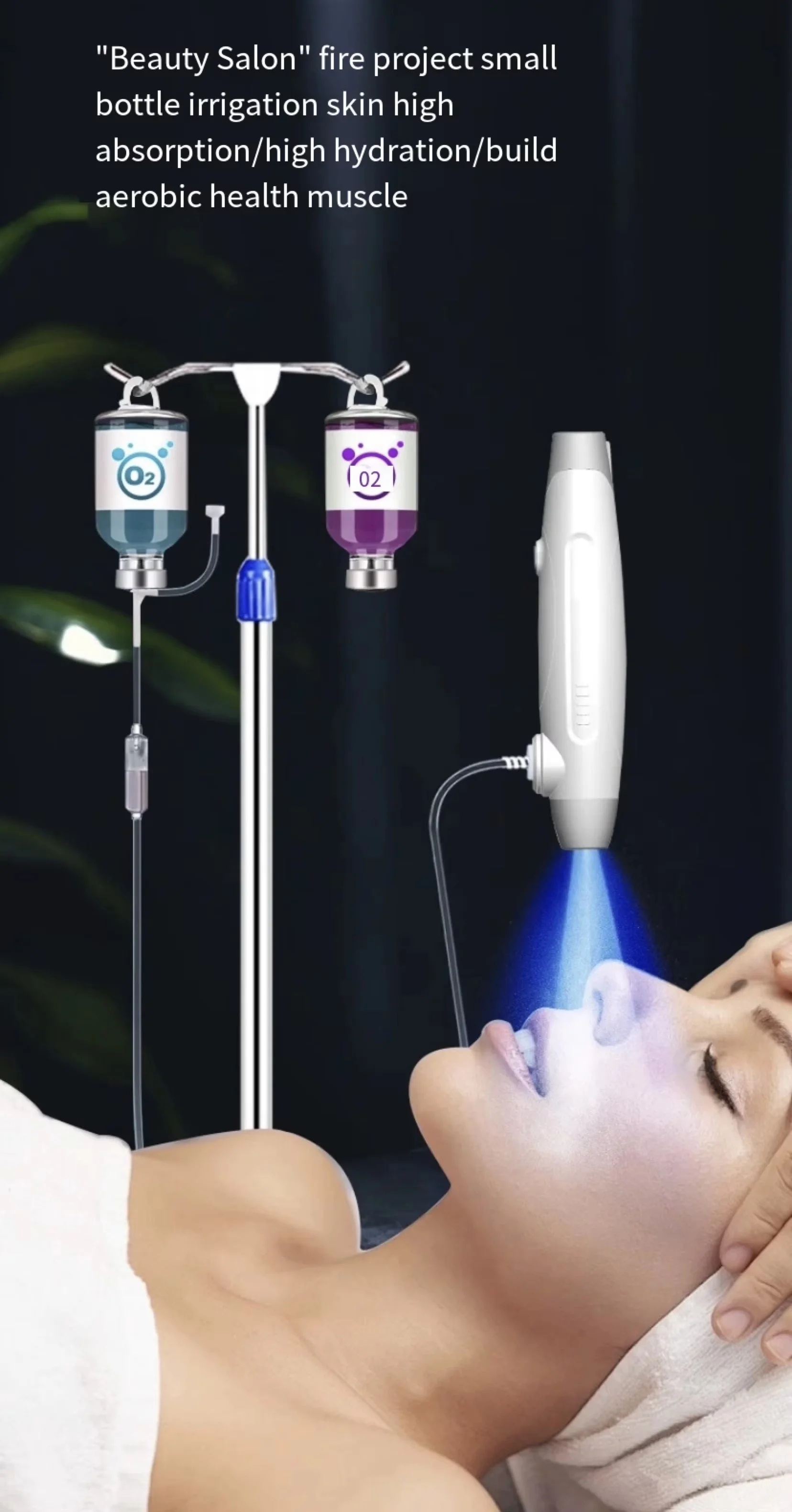 2025/High Pressure 450nm Blue Light Facial Care Nano Spray Water Pen for Facial Deep Hydration