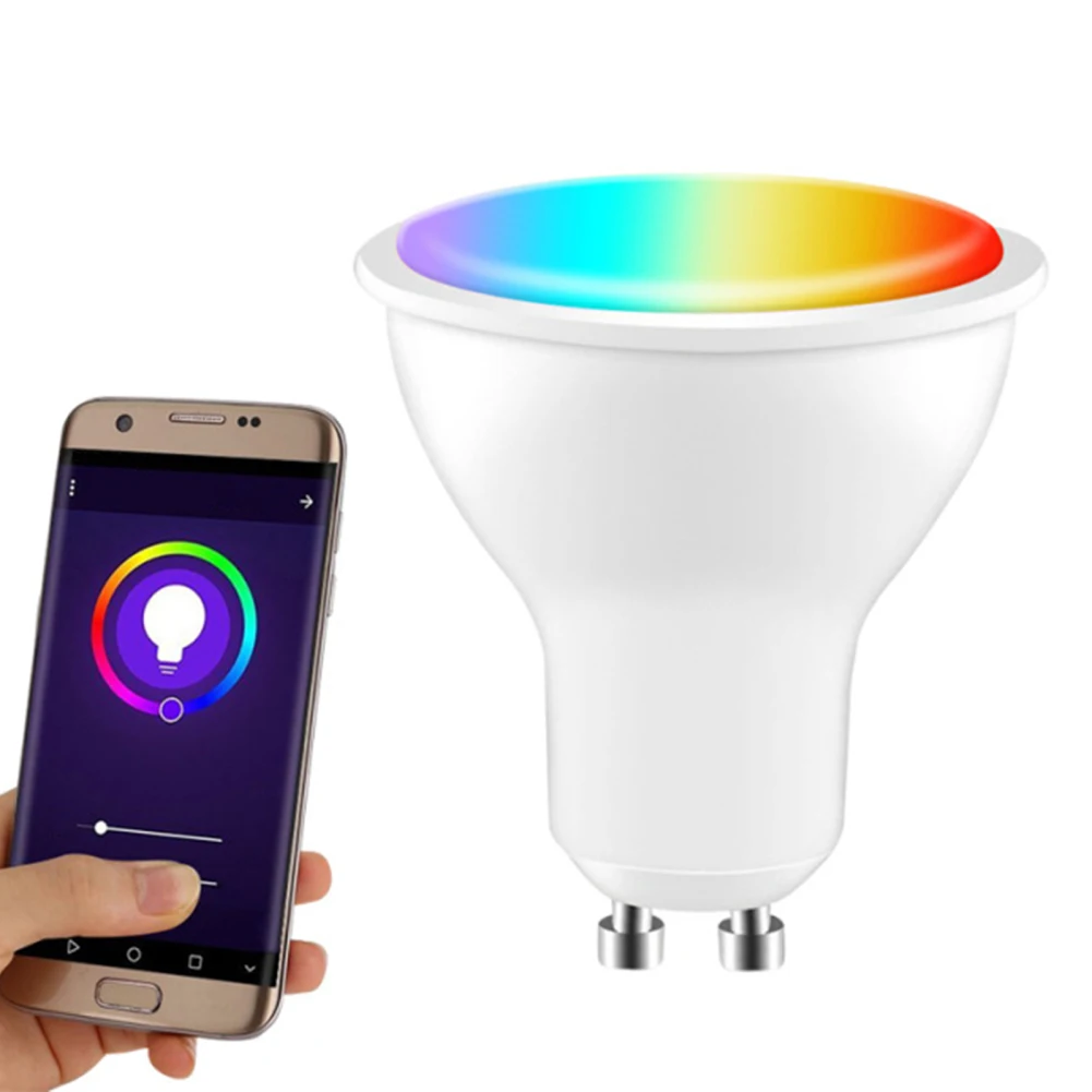 

Gu10 WiFi(2.4G) Smart Led Light Blubs 300LM RGB+CCT(2700K-6000K) Wireless Remote Control Colorful Dimmable Household Lighting La