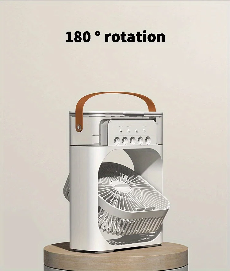 S686f531f3317477da43b52cdbe4bd245o Spray Small Fan Five Hole Humidification Small Refrigeration Air Conditioner Mini Fan Water-cooled Silent Air Cooler Portable Mallzona