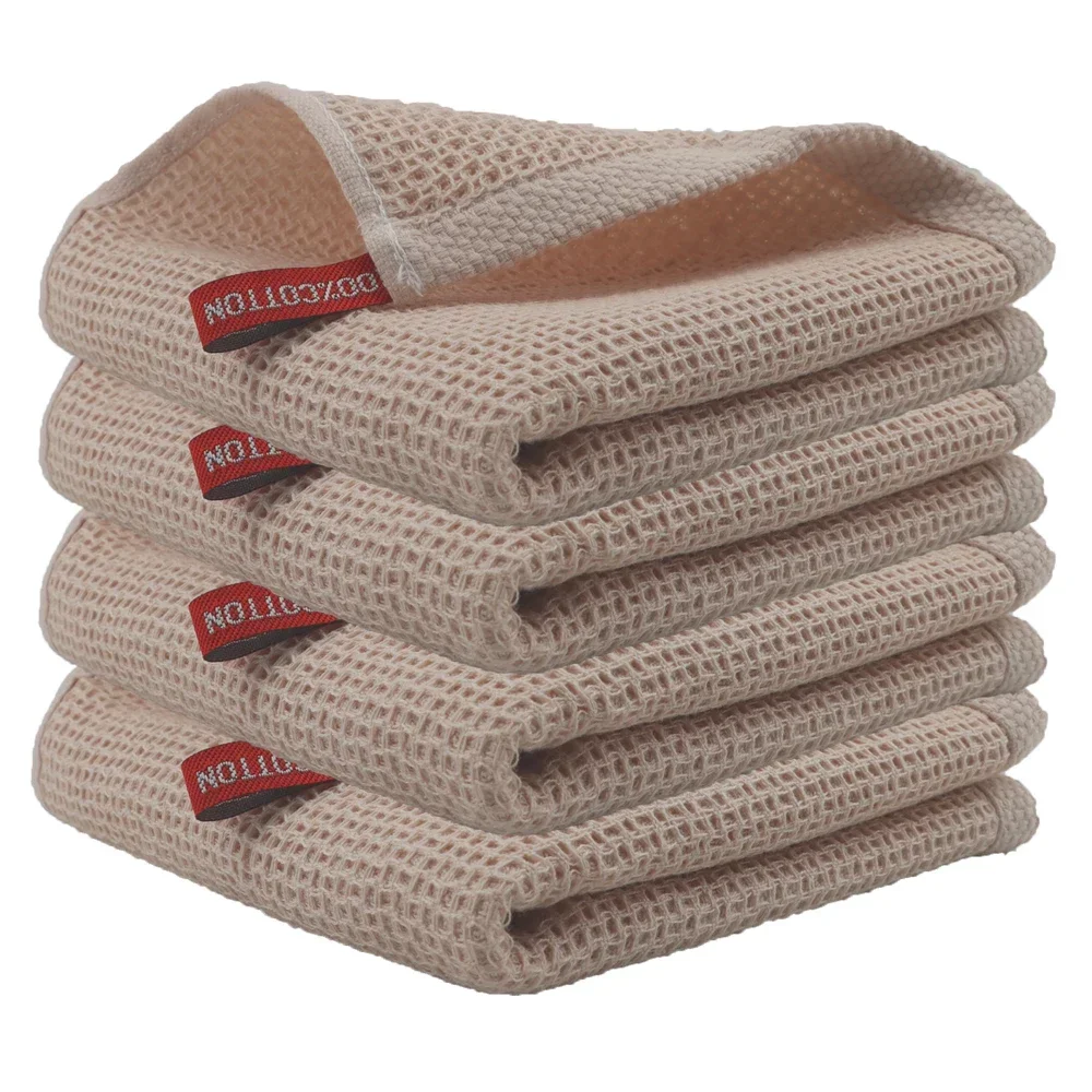 4 Pièces Torchon Microfibre, 30x30 Cm Chiffons Barista, Torchons De Cuisine En Microfibre Super Absorbants à Séchage Rapide, Chiffon De Nettoyage Gaufrés Pour Machines à Café, Vaisselle, Cuisines